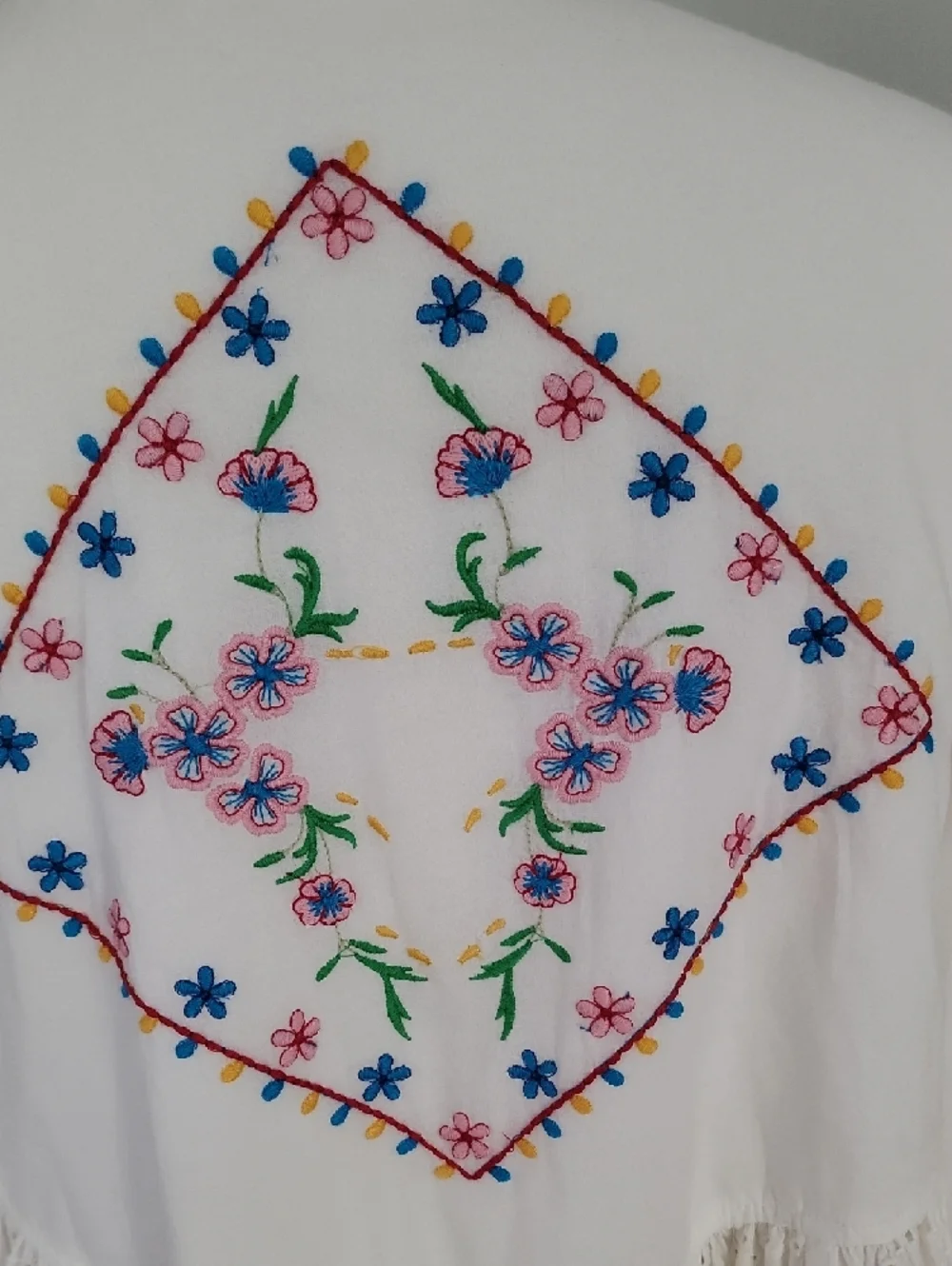 Anthropologie White Eyelet Midi Dress with Multicolor Floral Embroidery - Picture 4 of 6